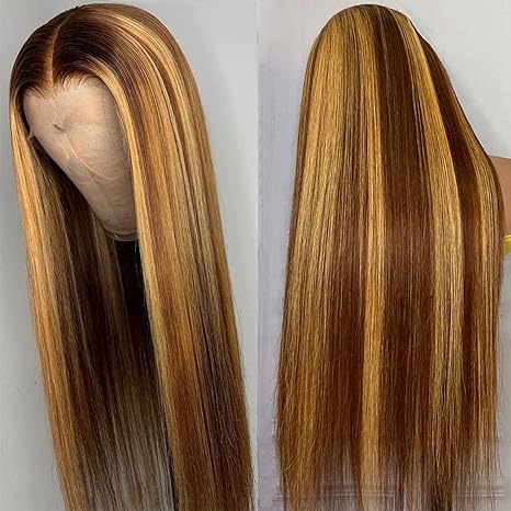 Straight Highlight 13X4 Transparent Lace Wig