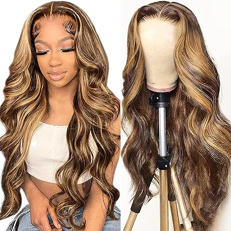 Body Wave Highlight 13X4 Transparent Lace Wig